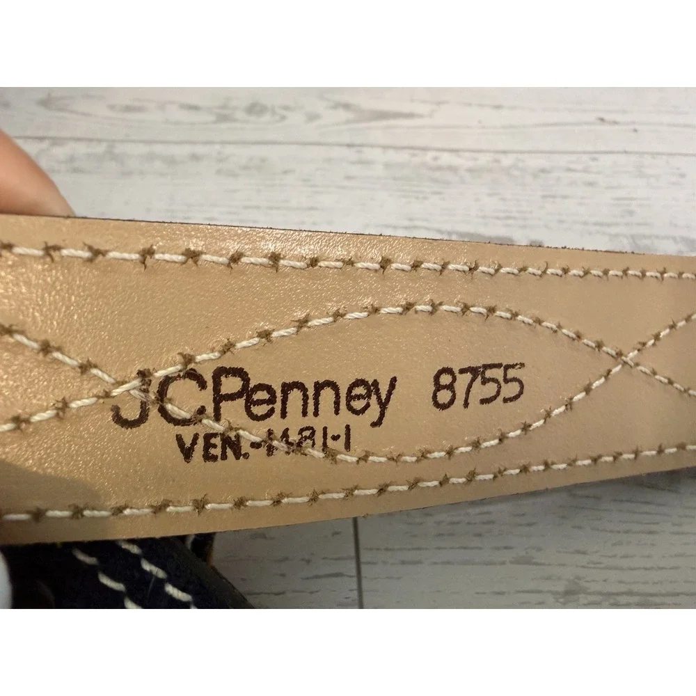 Vintage JC Penneys Blue Suede Belt 1.5